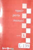 Lodge & Shipley-Lodge & Shipley Model X Lathe Parts Lists Manual-X-01
